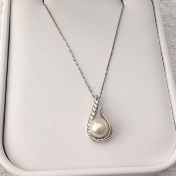 Pearl necklace 14k white gold - Picture 4 of 8